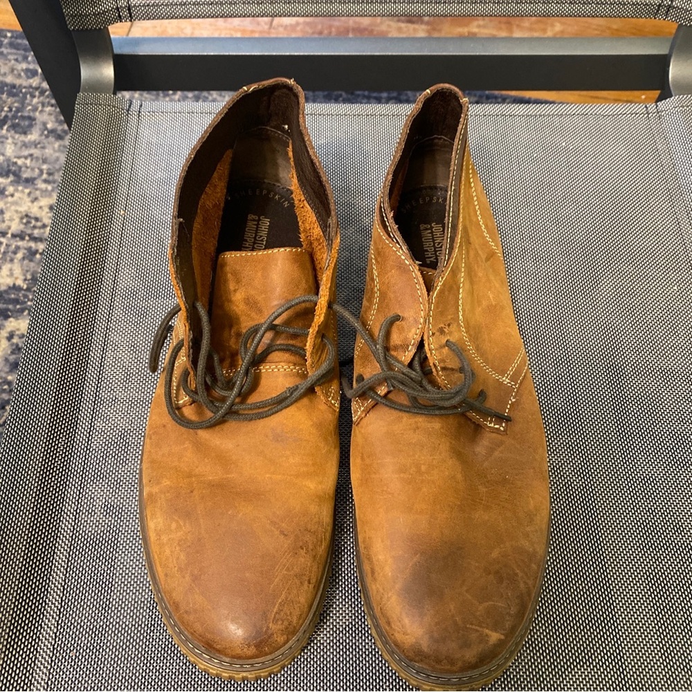 men's 12 m Johnston & Murphy Wallace brown Leather Casual Chukka Boots 25-2814